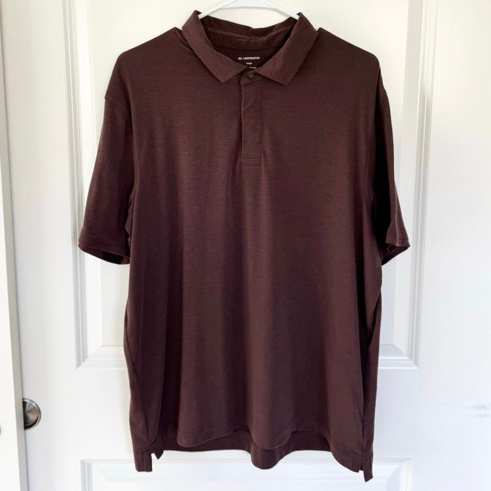 REI Co Op Collared Polo Shirt Brown Large